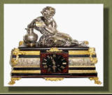 golden chest with antique clock 